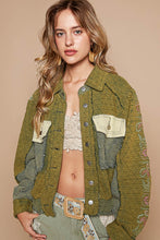 Load image into Gallery viewer, POL Quilted Jacket with Embroidered Sleeves in Basil Multi
