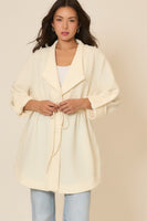 Cozy Co. Crinkle Rib Textured Jacket in Cream