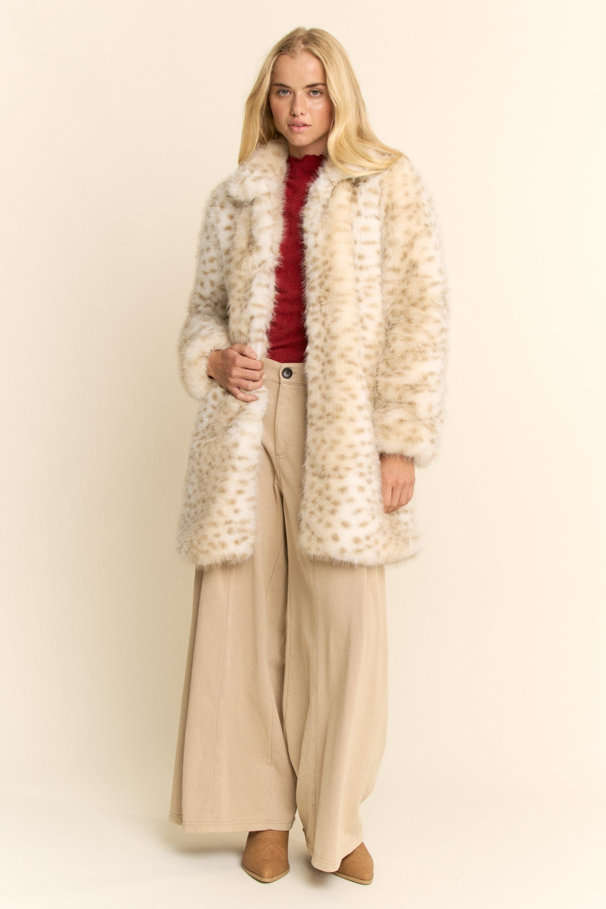 Davi & Dani Tri Color Faux Fur Jacket in Leopard/Taupe – June Adel