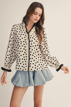 Load image into Gallery viewer, LovLov Midnight Frill Polka Dot Ruffle Detail Top in Ivory
