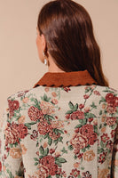So Me Floral Jacquard Jacket with Corduroy Details in Floral