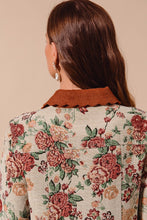 Load image into Gallery viewer, So Me Floral Jacquard Jacket with Corduroy Details in Floral
