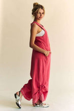 Load image into Gallery viewer, Davi &amp; Dani French Terry and Contrasting Ribbed Knit Jumpsuit in Rose Pink
