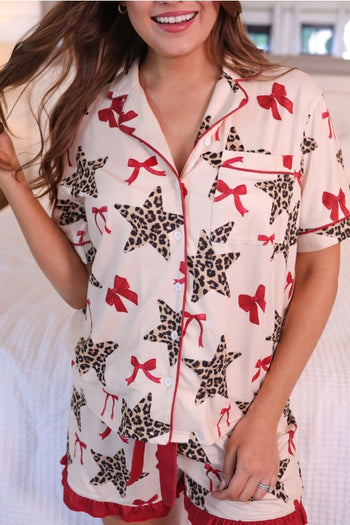 Jess Lea Simply Untamed Ruffle Pajama Set in Cream