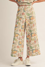 Load image into Gallery viewer, Jodifl Color Rib Band Side Accent Wide Leg Floral Pants in Oatmeal
