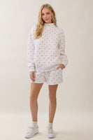 Veveret All-American Quilted Mock Neck Top in White