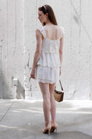 Storia Lace Tiered Mini Dress in Ivory