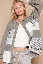 Load image into Gallery viewer, POL OVERSIZED Mixed Fabric Jacket in Charcoal
