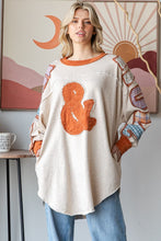 Load image into Gallery viewer, Oli &amp; Hali Rock &amp; Roll Patched Pullover Top in Oatmeal
