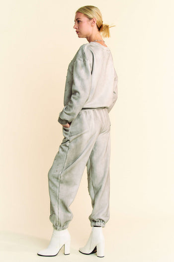 Davi & Dani Rhinestone Detail Set in Grey