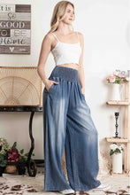 Load image into Gallery viewer, BlueVelvet Smocked High Waist Pants in Denim
