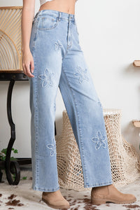 BlueVelvet Denim Jeans with Star Patches in Denim