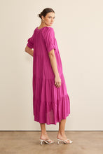 Load image into Gallery viewer, In February Flowy Tiered Maxi Dress in Magenta Dress In February   
