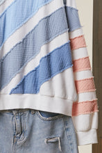 Load image into Gallery viewer, mello. Colorblock Textured Stripe Pullover Top in Off White
