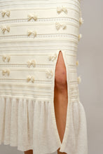 Load image into Gallery viewer, Blue B 3D Bow Embellished Textured Sweater Midi Skirt in Cream

