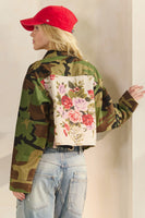 Veveret Camo Jacket with Contrasting Floral Back in Camo Floral