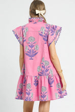 Load image into Gallery viewer, Umgee Bold Floral Print Mini Dress in Pink Mix
