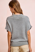 Load image into Gallery viewer, BiBi Washed Rib Banded Drop Shoulder Sweater Top in Smoke Grey
