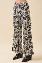 Load image into Gallery viewer, LovLov Vintage Washed Denim Floral Pants in Charcoal Floral
