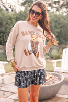 Jess Lea Lightweight Benny the Bear Game Day Sweatshirt in Neutral