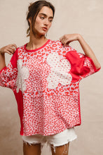 Load image into Gallery viewer, BiBi Mix N Match Top with Floral Patches in Pink Leopard
