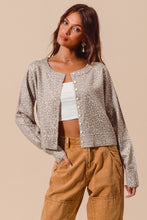 Load image into Gallery viewer, So Me Vintage Two Tone Leopard Print Cardigan in Vintage Oatmeal ON ORDER
