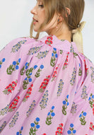 Umgee Floral Print Top with Embroidery in Lilac Mix