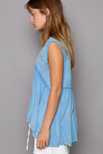 Load image into Gallery viewer, POL Sleeveless Babydoll Top in Pacific Blue Shirts &amp; Tops POL Clothing   
