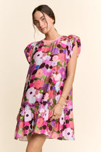 Load image into Gallery viewer, Davi &amp; Dani Ruffle Sleeve Floral Dress in Berry Pink
