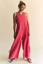 Load image into Gallery viewer, Davi &amp; Dani French Terry and Contrasting Ribbed Knit Jumpsuit in Rose Pink
