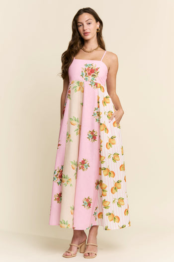 J.nna Amalfi Colorblock Maxi Dress in Yellow Pink
