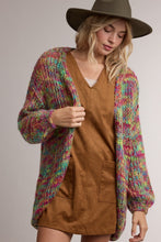 Load image into Gallery viewer, Wishlist Open Front Marled Knit Cardigan in Multi

