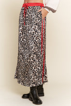 Load image into Gallery viewer, J.nna Leopard Print Satin Mini Skirt with Contrasting Stripes in Leopard

