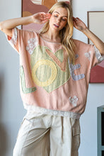 Load image into Gallery viewer, Oli &amp; Hali &quot;LOVE&quot; Patchwork Lettering Top in Pink
