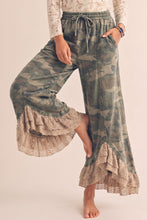 Load image into Gallery viewer, LovLov Romantic Lace Whisper Wide Leg Pants in Camo
