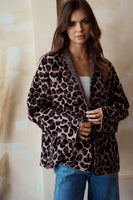 LovLov Open Front Sweater Knit Cardigan in Leopard Mocha ON ORDER