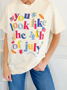 Poppy & Pine You Look Like The 4th Of July Tee in Ivory