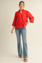 Load image into Gallery viewer, Jodifl Crinkle Texture Top in Red
