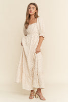 J.nna Floral Print Maxi Dress in Neutral