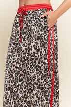 Load image into Gallery viewer, J.nna Leopard Print Satin Mini Skirt with Contrasting Stripes in Leopard
