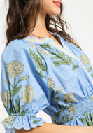 Umgee Bold Floral Print Midi Dress in Periwinkle Mix