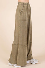 Load image into Gallery viewer, Mittoshop Mineral Washed Wide Leg Pants in Olive
