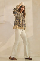 LovLov Leopard Print Top with Lace Details in Leopard
