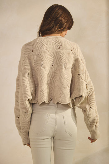 LovLov Textured Knit Sweater in Oatmeal