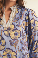 Load image into Gallery viewer, Jodifl Ruffled Neckline Floral Top in Blue
