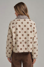 Load image into Gallery viewer, BON Polka Dot Oxford Jacket With Gingham Collar in Oatmeal/Coffee
