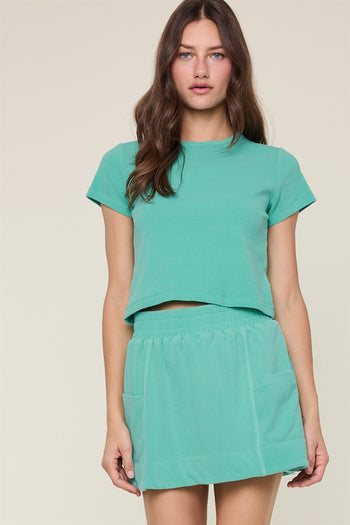 Wishlist Knit Top And Skirt Set in Seafoam