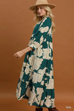 Load image into Gallery viewer, Umgee Floral Tiered Maxi Dress in Teal
