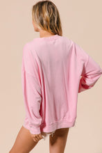 Load image into Gallery viewer, BiBi Sequin Nutcracker Patched Mineral Washed Top in Light Pink
