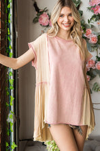 Load image into Gallery viewer, Oli &amp; Hali Two Toned Top in Washed Rose Shirts &amp; Tops Oli &amp; Hali   
